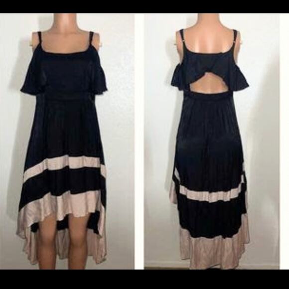 Cozy Casual Dresses & Skirts - Cozy Women's Casual High Low  Summer  Black Beige Dress New size Small